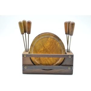 Vintage Coasters with Pickle Forks